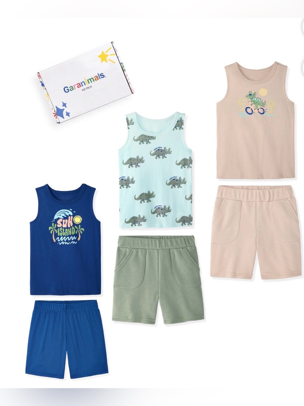 Garanimals Toddler Boys 6 Pc Summer Outfit Sets 3 Shirts & 3 Pairs Of Shorts NWT